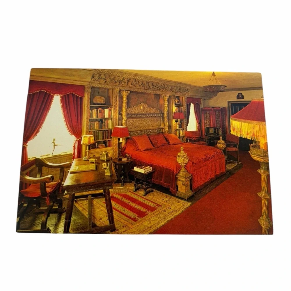 Vintage Caramoor Center Postcard - Katonah NY - Ornate Spanish Bedroom Interior